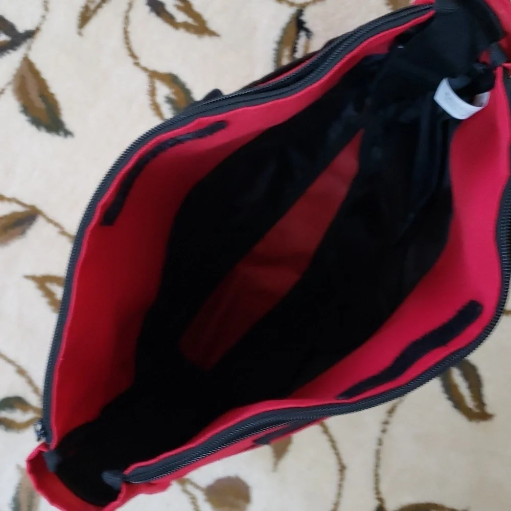Skip Hop Diaper Bag Red Duo Stroller Friendly, Calvin embroidered.